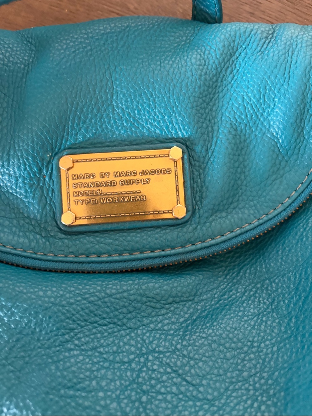 Marc by Marc Jacobs Teal Pebbled Leather Shoulder Bag Classic Q Natasha - Picture 2 of 8